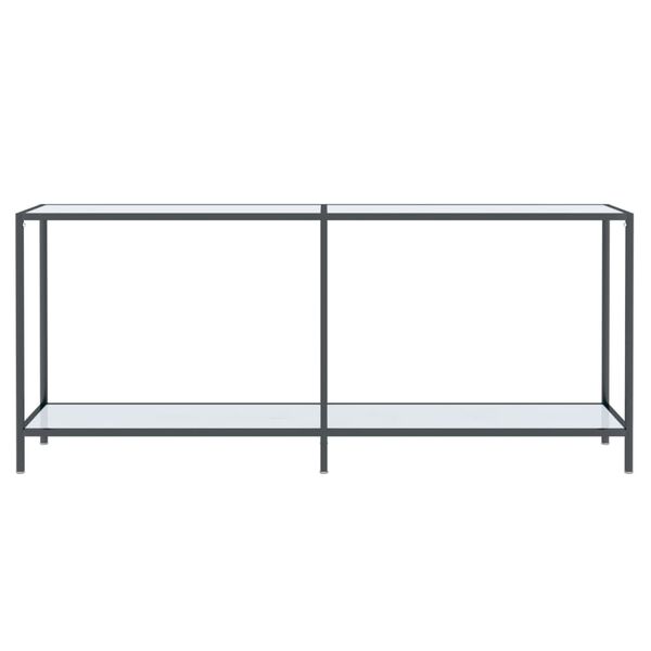 vidaXL Tavolo Consolle Bianco 180x35x75,5 cm in Vetro Temperato
