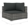 vidaXL Set Divani da Giardino 10 pz con Cuscini in Polyrattan Grigio