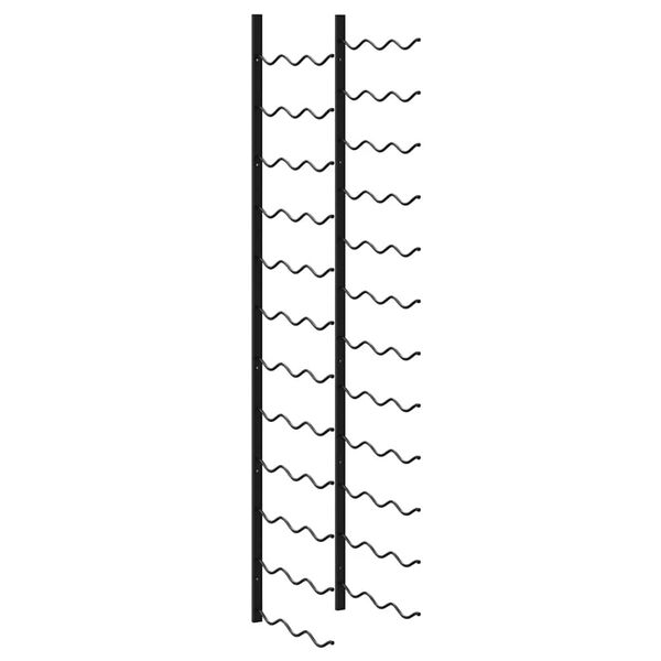 vidaXL Portavini da Parete per 72 Bottiglie 2 pz Nero in Ferro