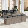 vidaXL Set Divano da Giardino con cuscino 9 pcs Grigio polyrattan
