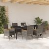 vidaXL Set da Pranzo per Giardino con cuscino 7 pcs Grigio polyrattan