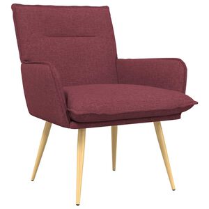 vidaXL Poltrona Rosso Vino Tessuto