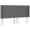 vidaXL Testiera ad Orecchio Grigio 183x16x118/128 cm in Similpelle