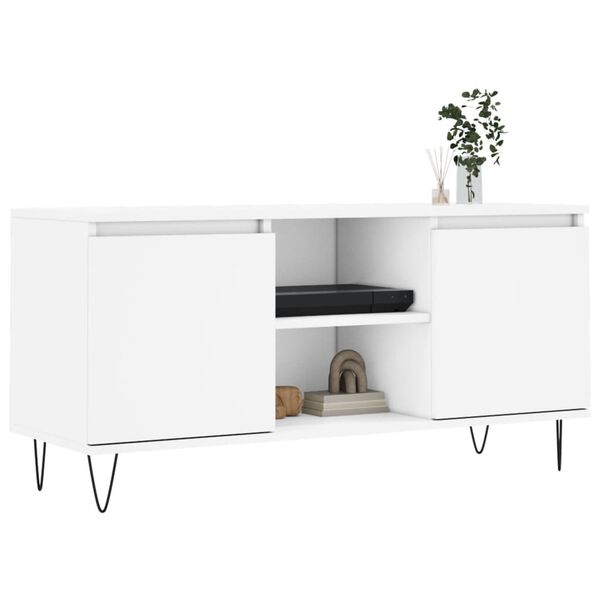 vidaXL Mobile Porta TV Bianco 104x35x50 cm in Legno Multistrato