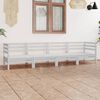 vidaXL Set Divani da Giardino 4 pz Bianco in Legno Massello di Pino