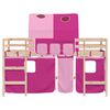 vidaXL Letto a Soppalco con Tunnel Bambini Rosa 90x200cm Massello Pino