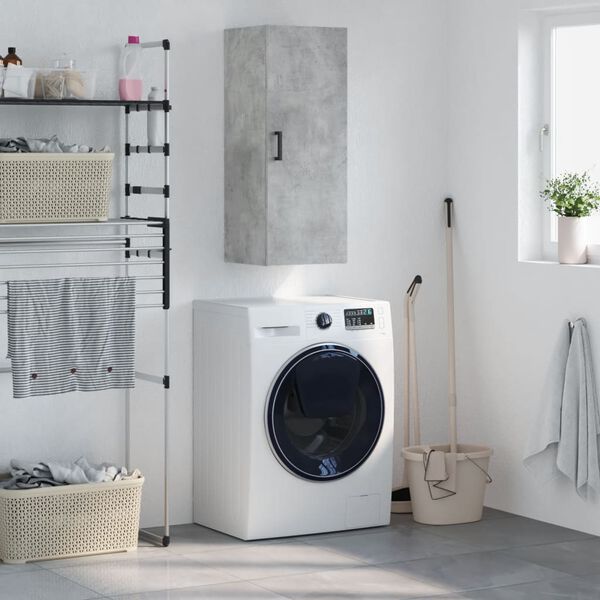 vidaXL Mobile a Parete Grigio Cemento 34,5x34x90 cm