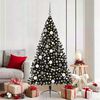 vidaXL Albero di Natale artificiale con luci integrate Nero 180 cm PVC