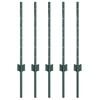 vidaXL Palo per recinzione interrato 5 pz Verde 100 cm