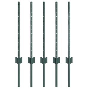 vidaXL Palo per recinzione interrato 5 pz Verde 100 cm