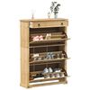 vidaXL Scarpiera Corona 99x32x138 cm in Legno Massello di Pino