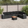 vidaXL Set Divani da Giardino con Cuscini 8 pz Nero in Polyrattan