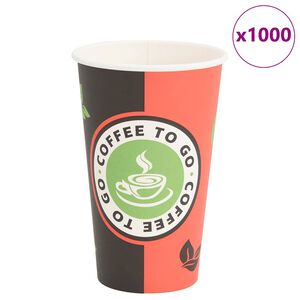 vidaXL Bicchieri da Caffè in Carta 1000 pz 16oz 400ml Rosso e Nero