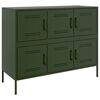 vidaXL Credenza Verde Oliva 100,5x39x79 cm in Acciaio