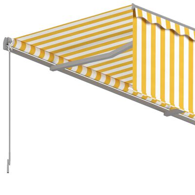 vidaXL Tenda da Sole Retrattile con Parasole 3,5x2,5m Gialla e Bianca