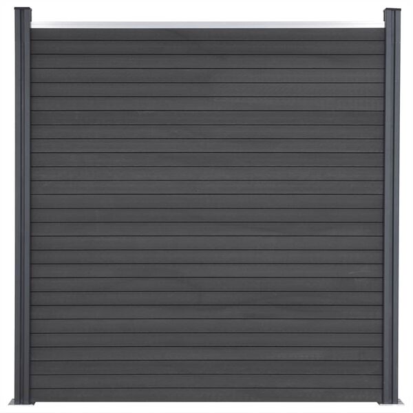 vidaXL Set Pannello di Recinzione Grigio 872x186 cm in WPC