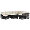 vidaXL Set Divano da Giardino 11 pz Nero e Bianco Crema polyrattan
