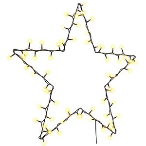 vidaXL Luci di Natale Stella Silhouette 80 LED Bianco Caldo