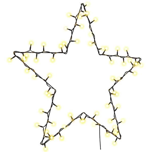 vidaXL Luci di Natale Stella Silhouette 80 LED Bianco Caldo