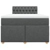vidaXL Giroletto a Molle con Materasso Grigio Scuro 120x200 cm Tessuto