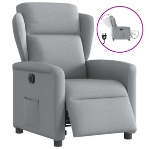 vidaXL Poltrona Elettrica Reclinabile Grigio Chiaro in Tessuto