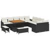 vidaXL Set Divano da Giardino 13 pz Nero polyrattan