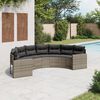 vidaXL Divano da Giardino con Cuscini Semicircolare Grigio Polyrattan