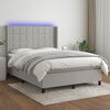 vidaXL Letto a Molle Materasso e LED Grigio Chiaro 140x190 cm Tessuto