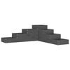 vidaXL Fioriera Giardino 4 Ripiani Grigia 106x104,5x36cm Massello Pino