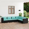 vidaXL Set Divani da Giardino 6 pz con Cuscini in Polyrattan Nero
