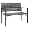 vidaXL Panca da Giardino a 2 Posti in Polyrattan Grigio