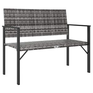 vidaXL Panca da Giardino a 2 Posti in Polyrattan Grigio