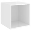 vidaXL Mobili a Muro 4pz Bianco Lucido 37x37x37 cm Legno Multistrato