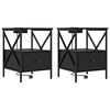 vidaXL Armadio da Notte 2 pz Rovere Nero 41,5 x 40,5 x 55 cm