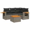 vidaXL Set Divano da Giardino 5 pz con Cuscini Grigio in Polyrattan