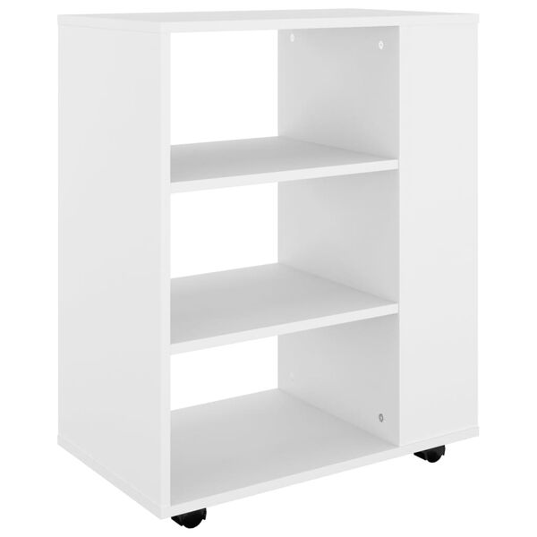 vidaXL Mobiletto con Rotelle Bianco 60x35x75cm in Legno Ingegnerizzato