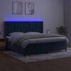 vidaXL Letto a Molle con Materasso e LED Blu Scuro 200x200 cm