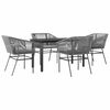 vidaXL Set da Pranzo da Giardino 5 pz con Cuscini Polyrattan Vetro