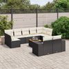 vidaXL Set Divani da Giardino 10pz con Cuscini in Polyrattan Nero