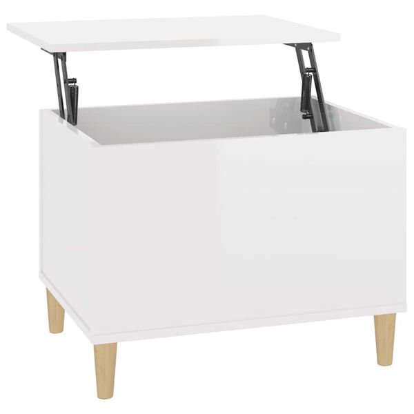 vidaXL Tavolino Salotto Bianco Lucido 60x44,5x45 cm Legno Multistrato