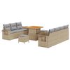 vidaXL Set Divano da Giardino 10 pcs Beige polyrattan