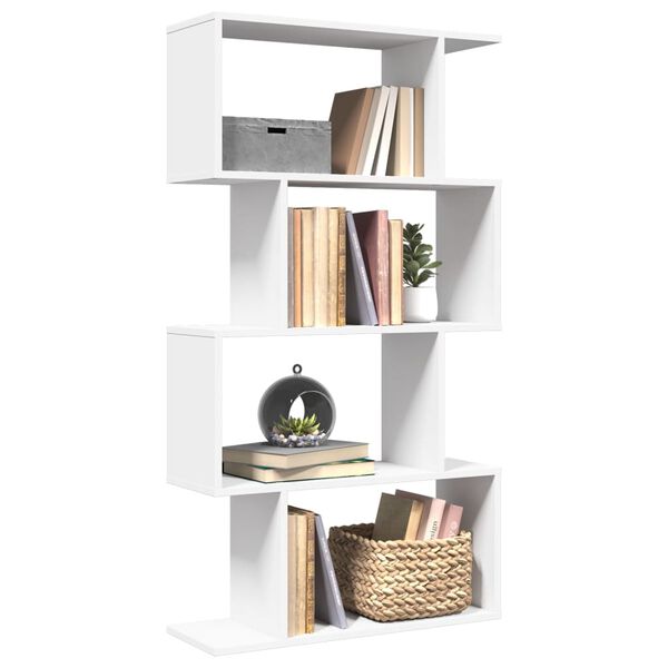 vidaXL Libreria divisoria a 4 ripiani bianca 70x24x129 cm in legno ingegnerizzato