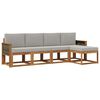 vidaXL Set di divani da esterno 5 pcs Naturale e Grigio Chiaro
