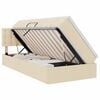 vidaXL Letto con contenitore LED e materasso Crema 90 x 200 cm Tessuto