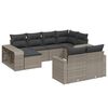 vidaXL Set Divano da Giardino 10 pz con Cuscini Grigio in Polyrattan
