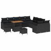 vidaXL Set Divano da Giardino 13 pz Nero polyrattan