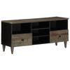 vidaXL Mobile Porta TV Nero 100x33x46 cm in Legno Massello di Mango