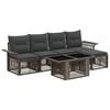 vidaXL Set Divano da Giardino 6 pz Grigio e Grigio Scuro polyrattan
