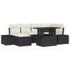 vidaXL Set Divano da Giardino 7 pz Nero e Crema polyrattan