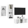 vidaXL Set Mobili TV 3 pz Bianco Lucido in Legno Multistrato